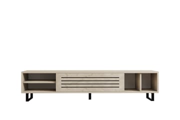 Lamal Gulvstående TV-benk 160 cm med Oppbevaring i Tre - Beige - Møbler - Mediamøbel & tv møbel - TV-benk & mediabenk