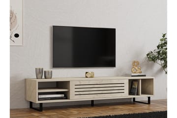 Lamal Gulvstående TV-benk 160 cm med Oppbevaring i Tre - Beige - Møbler - Mediamøbel & tv møbel - TV-benk & mediabenk