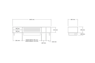 Lamal TV-benk 160 cm - Beige - Møbler - Mediamøbel & tv møbel - TV-benk & mediabenk