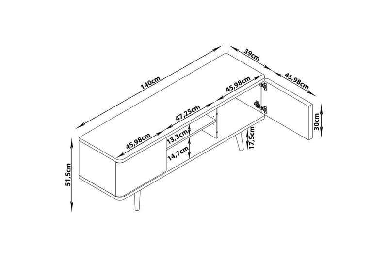 Lavbord Alandra - Møbler - Mediamøbel & tv møbel - TV-benk & mediabenk