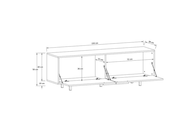 Lavbord Alberto 150x38x50 cm, Eik - 150x38x50 cm, Eik - Møbler - Mediamøbel & tv møbel - TV-benk & mediabenk