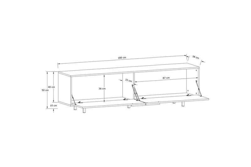 Lavbord Alberto 180x38x50 cm, Eik - 180x38x50 cm, Eik - Møbler - Mediamøbel & tv møbel - TV-benk & mediabenk