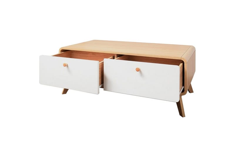 Lavbord Cassie 100x51x40 cm, Eik/Hvit - 100x51x40 cm, Eik/Hvit - Møbler - Mediamøbel & tv møbel - TV-benk & mediabenk