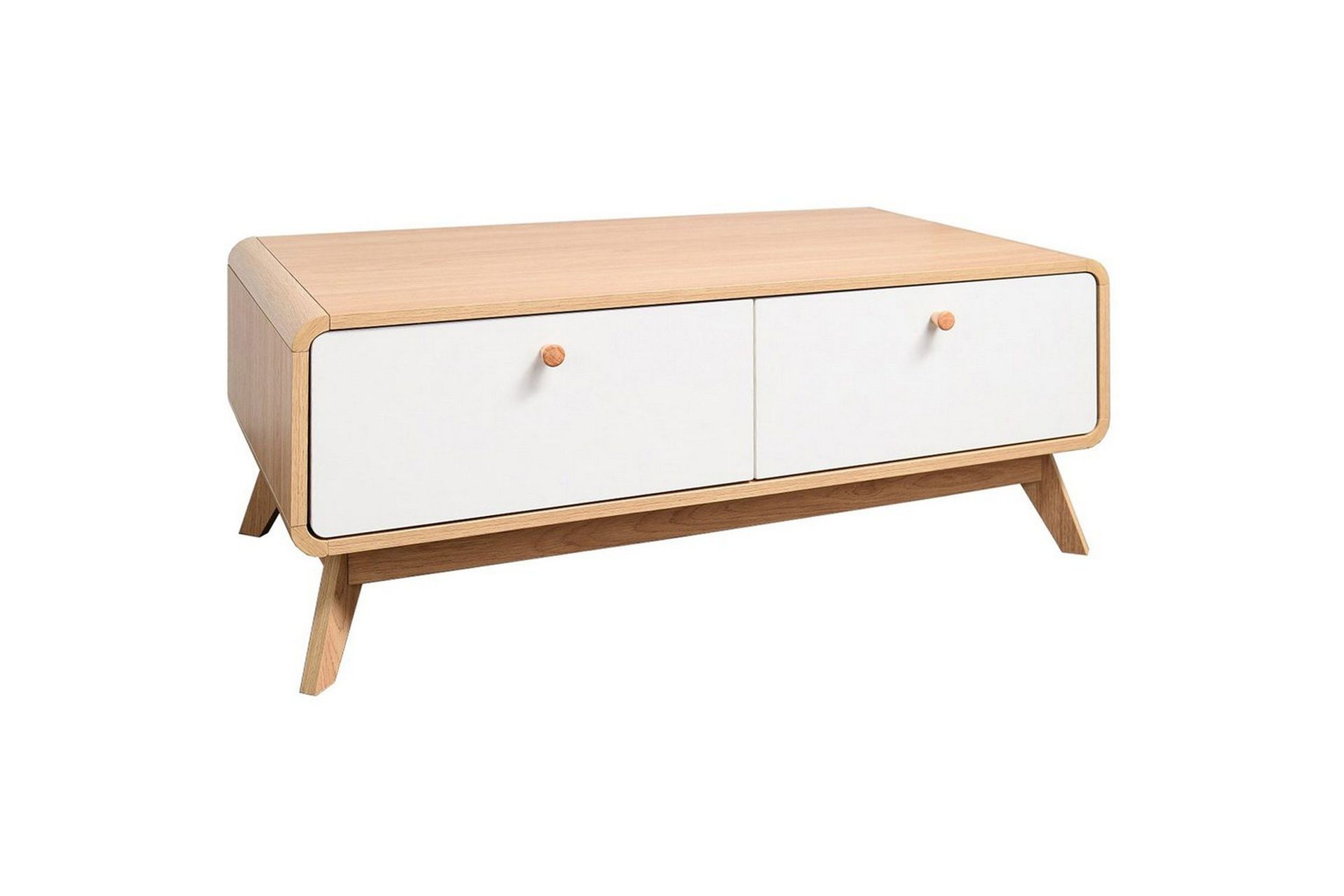Lavbord Cassie 100x51x40 cm, Eik/Hvit - 100x51x40 cm, Eik/Hvit