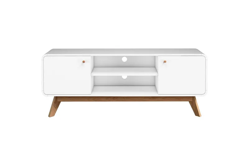 Lavbord Cassie 140x39x53 cm, Hvit/Hvit - 140x39x53 cm, Hvit/Hvit - Møbler - Mediamøbel & tv møbel - TV-benk & mediabenk