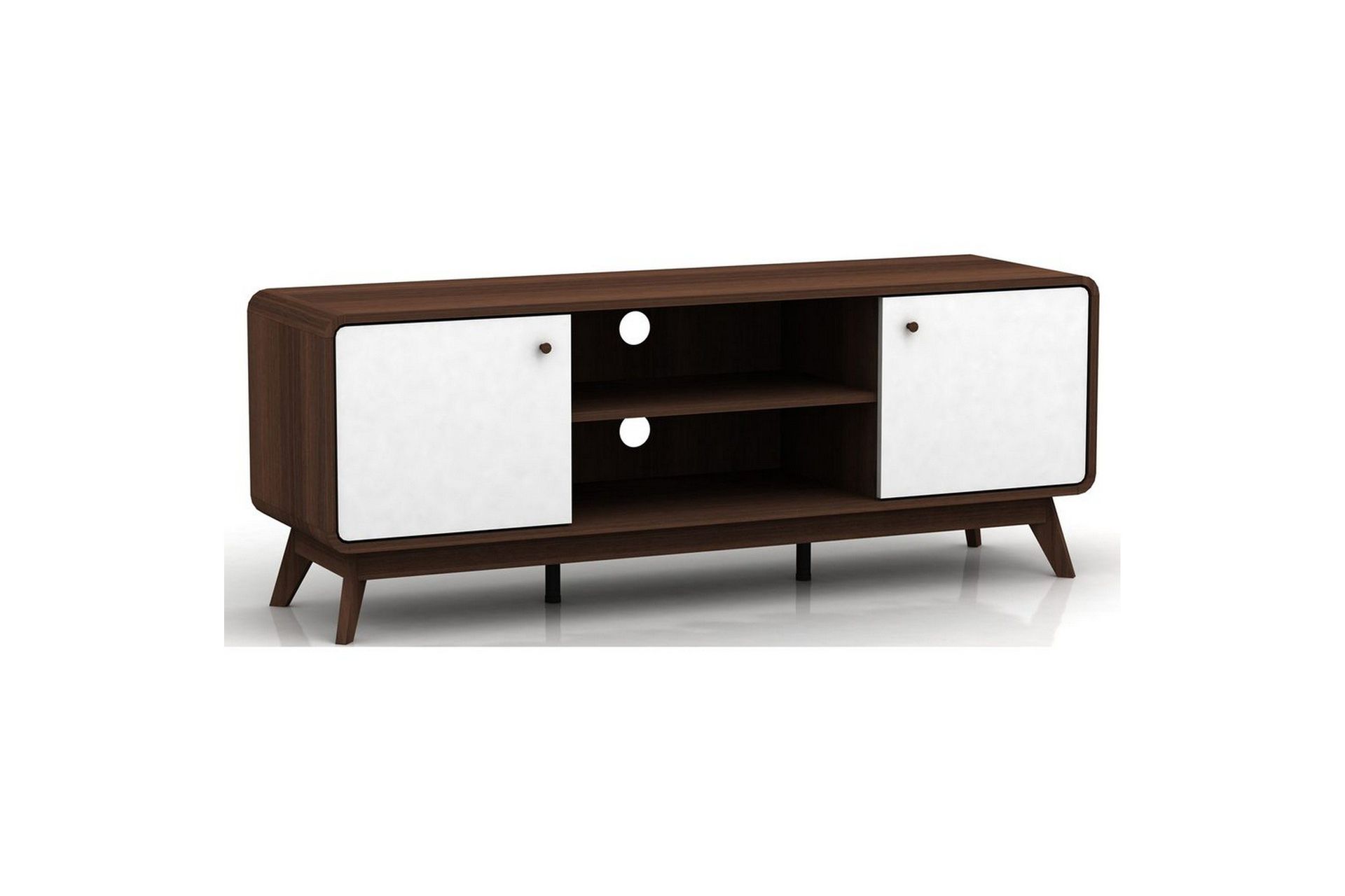 Lavbord Cassie 140x39x53 cm, Valnøtt/Hvit - 140x39x53 cm, Valnøtt/Hvit