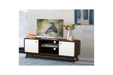 Lavbord Cassie 140x39x53 cm, Valnøtt/Hvit - 140x39x53 cm, Valnøtt/Hvit - Møbler - Mediamøbel & tv møbel - TV-benk & mediabenk