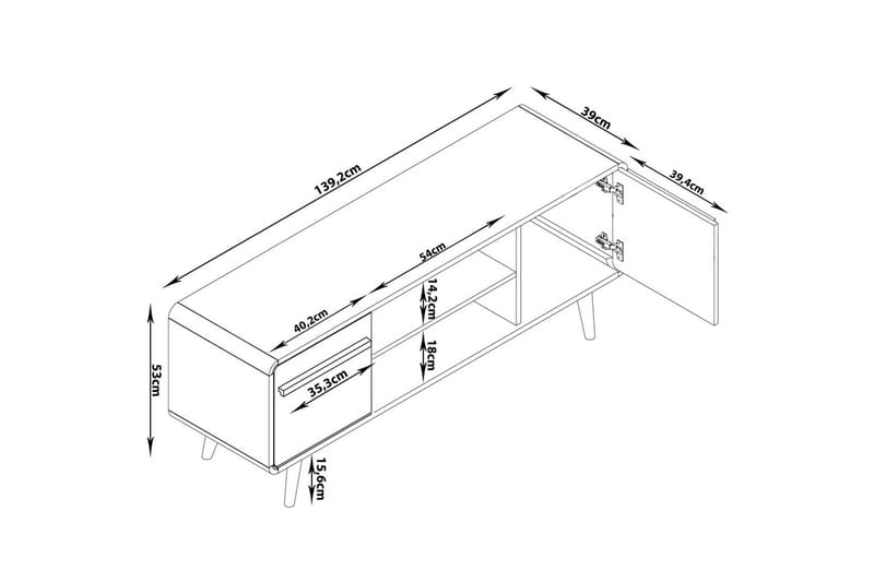 Lavbord Chantal Natur - Natur - Møbler - Mediamøbel & tv møbel - TV-benk & mediabenk