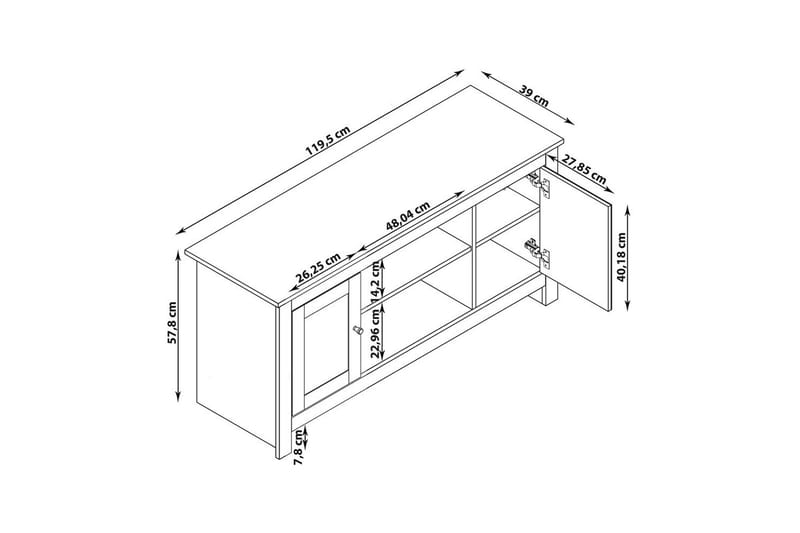 Lavbord Emerald 120x39x58 cm, Natur - 120x39x58 cm, Natur - Møbler - Mediamøbel & tv møbel - TV-benk & mediabenk