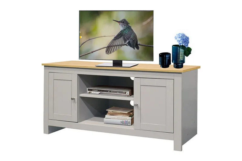 Lavbord Emerald 120x39x58 cm, Natur/Grå - 120x39x58 cm, Natur/Grå - Møbler - Mediamøbel & tv møbel - TV-benk & mediabenk