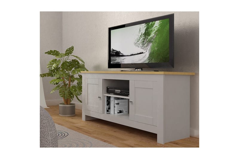 Lavbord Emerald 120x39x58 cm, Natur/Grå - 120x39x58 cm, Natur/Grå - Møbler - Mediamøbel & tv møbel - TV-benk & mediabenk