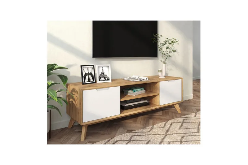 Lavbord Ezra Wotan eik/hvit - Wotan eik/hvit - Møbler - Mediamøbel & tv møbel - TV-benk & mediabenk