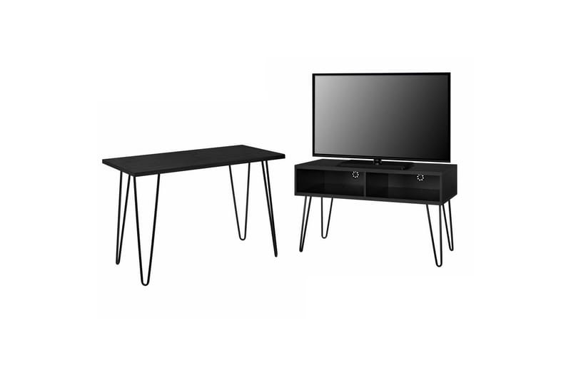 Lavbord Owen Svart/eik - Svart/eik - Møbler - Mediamøbel & tv møbel - TV-benk & mediabenk