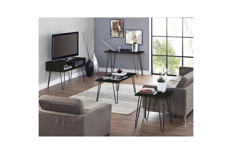 Lavbord Owen Svart/eik - Svart/eik - Møbler - Mediamøbel & tv møbel - TV-benk & mediabenk