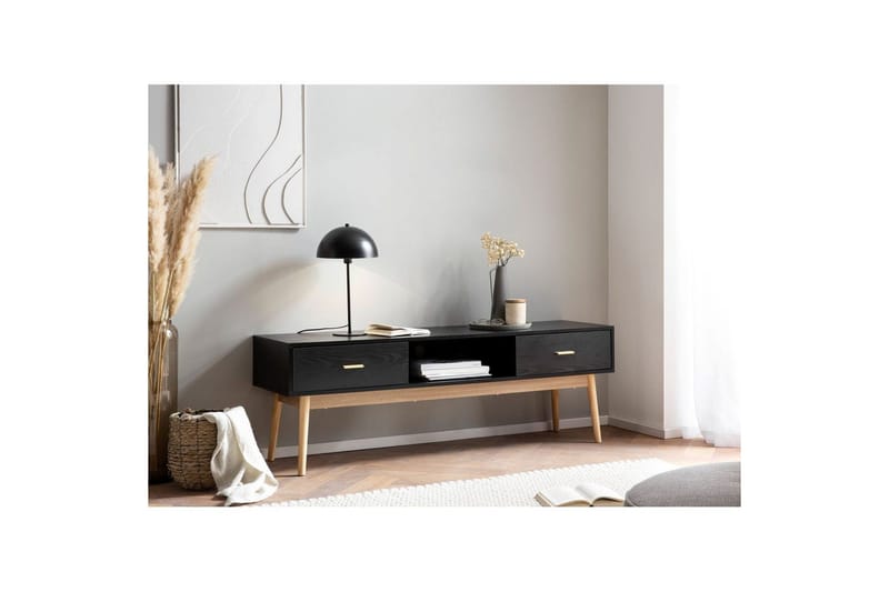 Lavbord Wohnling Eik Foliert 2 Skuffer Moderne med Oppbevaring Moderne - Møbler - Mediamøbel & tv møbel - TV-skap