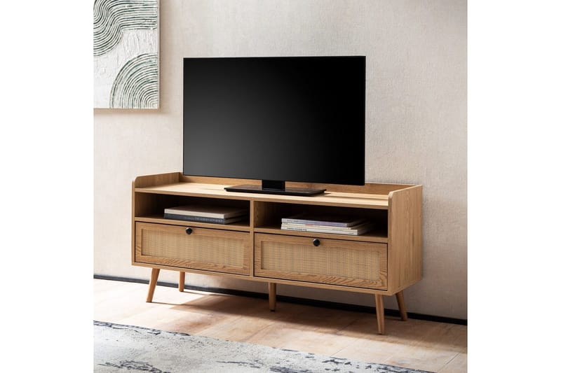 Lavbord Wohnling Eikfolie 2 skuffer moderne med oppbevaring Viennes flette moderne - Møbler - Mediamøbel & tv møbel - TV-skap