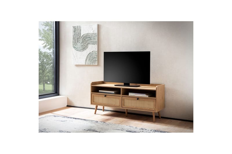 Lavbord Wohnling Eikfolie 2 skuffer moderne med oppbevaring Viennes flette moderne - Møbler - Mediamøbel & tv møbel - TV-skap