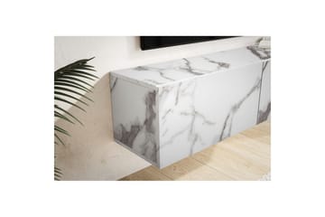 Lavbord Wohnling Foliert oppheng med klaffdør Moderne Marmor, Hvit, 120 cm - Marmor, Hvit, 120 cm - Møbler - Mediamøbel & tv møbel - TV-hylle