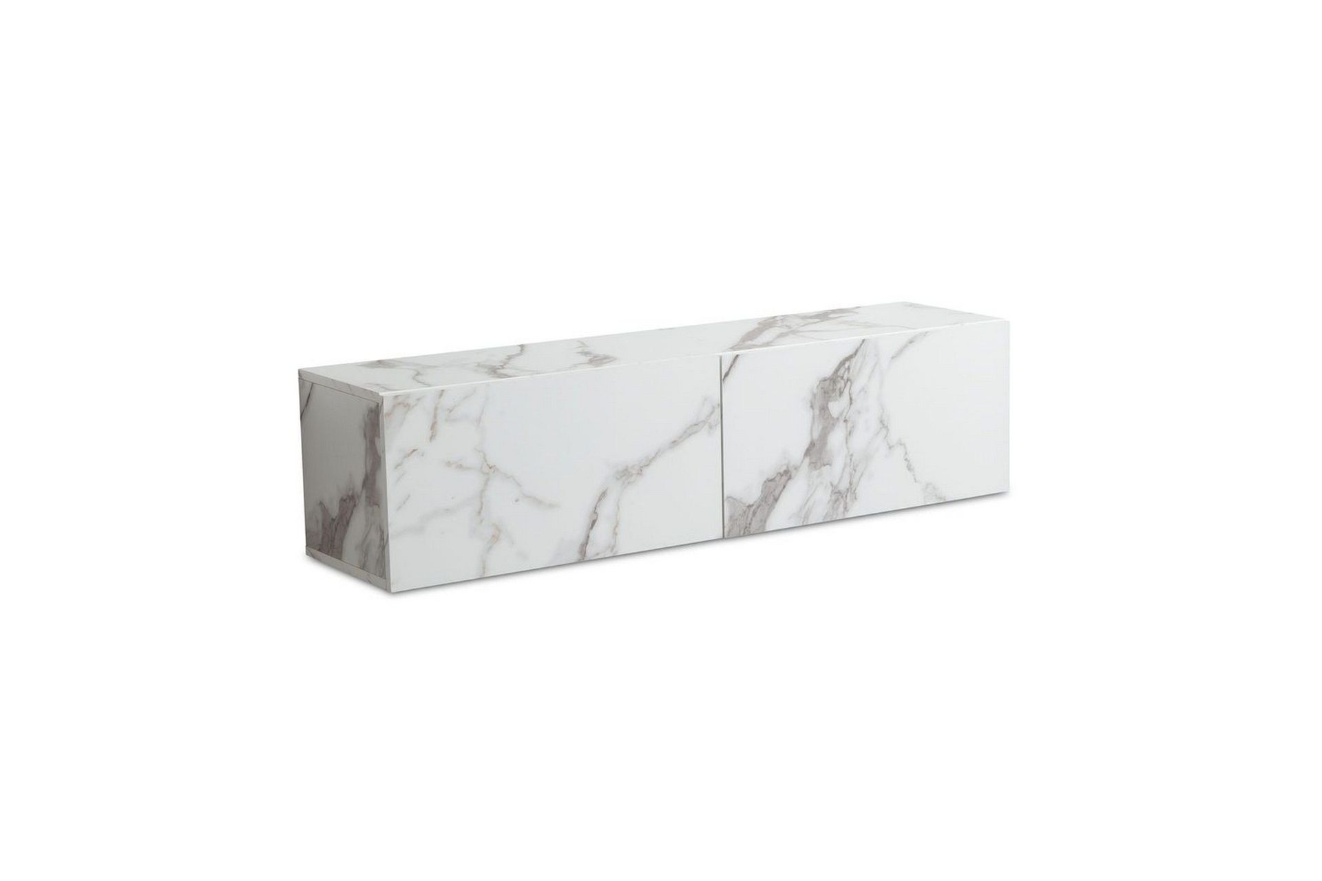 Lavbord Wohnling Foliert oppheng med klaffdør Moderne Marmor, Hvit, 120 cm - Marmor, Hvit, 120 cm