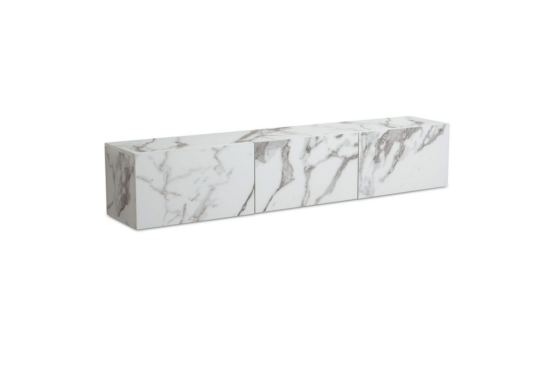 Lavbord Wohnling Foliert oppheng med klaffdør Moderne Marmor, Hvit, 160 cm - Marmor, Hvit, 160 cm