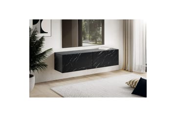 Lavbord Wohnling Foliert oppheng med klaffdør Moderne Marmor, Svart, 120 cm - Marmor, Svart, 120 cm - Møbler - Mediamøbel & tv møbel - Mediestativ & veggfeste