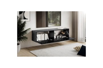 Lavbord Wohnling Foliert oppheng med klaffdør Moderne Marmor, Svart, 120 cm - Marmor, Svart, 120 cm - Møbler - Mediamøbel & tv møbel - Mediestativ & veggfeste