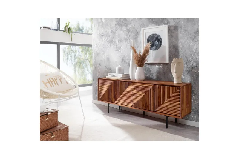 Lavbord Wohnling Heltre med oppbevaring 4 dører push to open landlig stil - Møbler - Mediamøbel & tv møbel - TV-benk & mediabenk