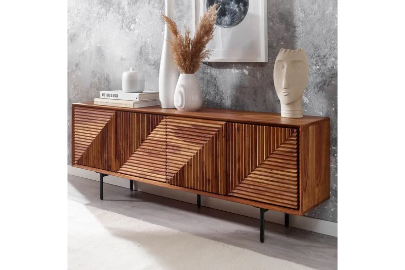 Lavbord Wohnling Heltre med oppbevaring 4 dører push to open landlig stil - Møbler - Mediamøbel & tv møbel - TV-benk & mediabenk