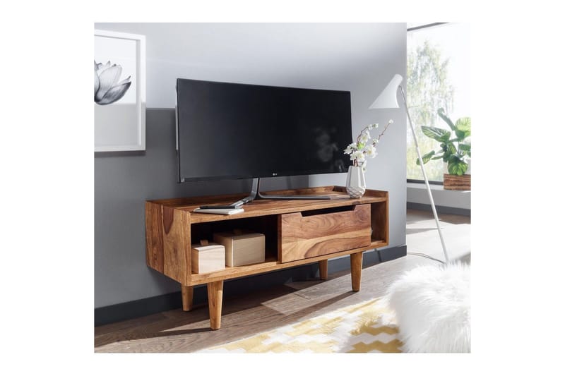 Lavbord Wohnling Massivt tre med oppbevaring 1 dør treben landlig stil - Møbler - Mediamøbel & tv møbel - TV-benk & mediabenk