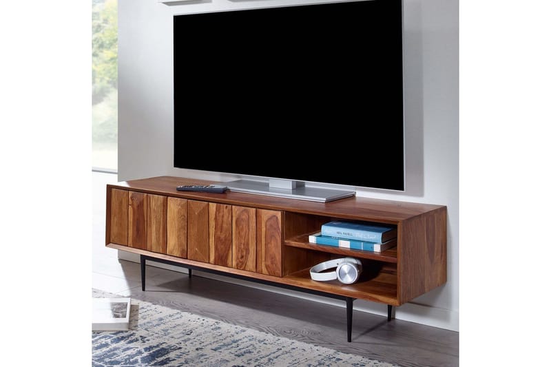 Lavbord Wohnling Massivt tre med oppbevaring 2 dører push to open landlig stil - Møbler - Mediamøbel & tv møbel - TV-benk & mediabenk