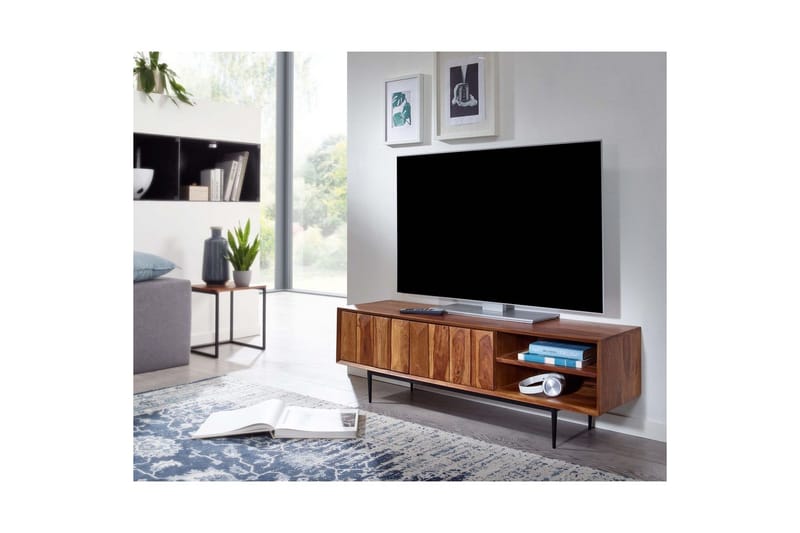 Lavbord Wohnling Massivt tre med oppbevaring 2 dører push to open landlig stil - Møbler - Mediamøbel & tv møbel - TV-benk & mediabenk