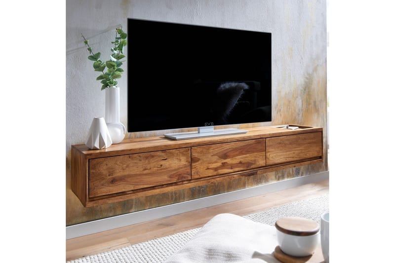 Lavbord Wohnling Massivt treoppheng med 3 skuffer, landlig stil - Møbler - Mediamøbel & tv møbel - Mediestativ & veggfeste