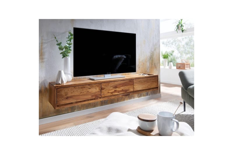 Lavbord Wohnling Massivt treoppheng med 3 skuffer, landlig stil - Møbler - Mediamøbel & tv møbel - Mediestativ & veggfeste