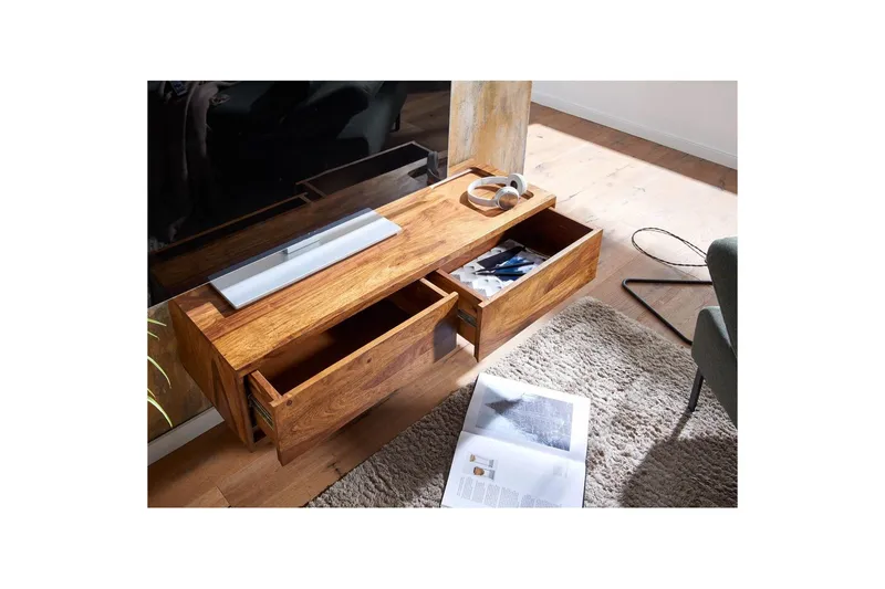 Lavbord Wohnling Massivt treverk hengende med 2 skuffer landlig hus - Møbler - Mediamøbel & tv møbel - TV-skap