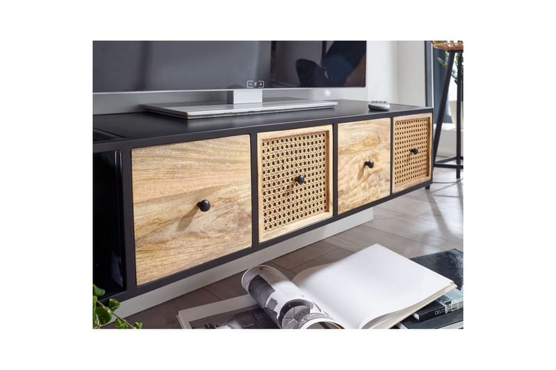 Lavbord Wohnling Metall Hengende med 3 Skuffer i Massivt Tre Industriell - Møbler - Mediamøbel & tv møbel - Mediestativ & veggfeste