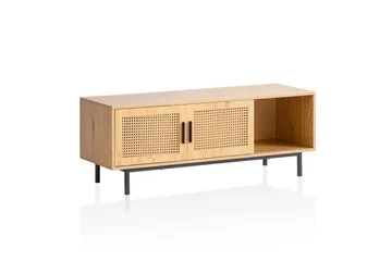 Lavbord Wohnling sponplate foliert med 2 skyvedører, wienerflette, moderne stil Eik - Eik - Møbler - Mediamøbel & tv møbel - TV-benk & mediabenk