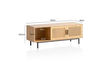 Lavbord Wohnling sponplate foliert med 2 skyvedører, wienerflette, moderne stil Eik - Eik - Møbler - Mediamøbel & tv møbel - TV-benk & mediabenk