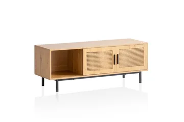 Lavbord Wohnling sponplate foliert med 2 skyvedører, wienerflette, moderne stil Eik - Eik - Møbler - Mediamøbel & tv møbel - TV-benk & mediabenk