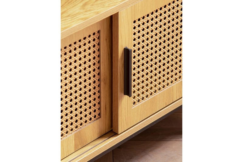 Lavbord Wohnling sponplate foliert med 2 skyvedører, wienerflette, moderne stil Eik - Eik - Møbler - Mediamøbel & tv møbel - TV-benk & mediabenk