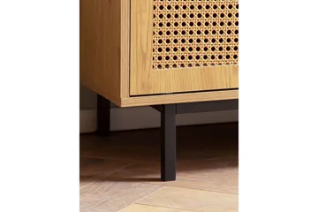 Lavbord Wohnling sponplate foliert med 2 skyvedører, wienerflette, moderne stil Eik - Eik - Møbler - Mediamøbel & tv møbel - TV-benk & mediabenk