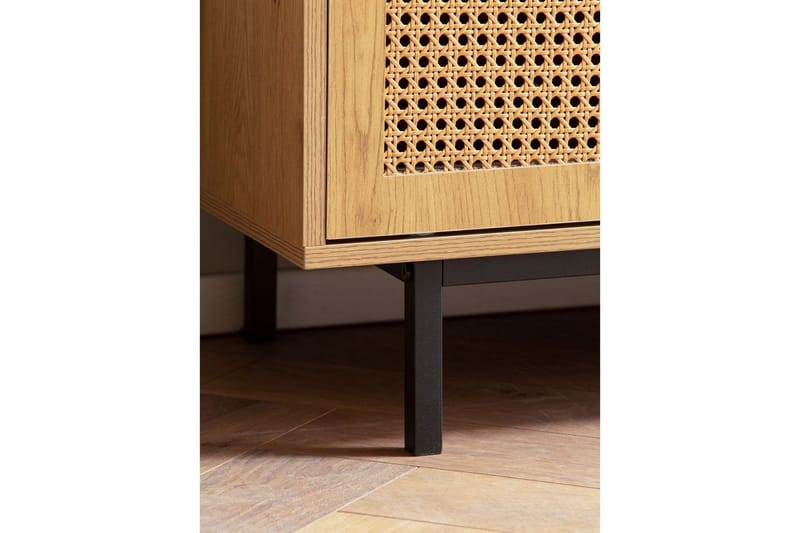 Lavbord Wohnling sponplate foliert med 2 skyvedører, wienerflette, moderne stil Eik - Eik - Møbler - Mediamøbel & tv møbel - TV-benk & mediabenk