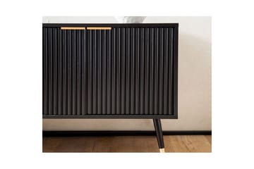 Lavbord Wohnling Sponplate Svart Foliert med 2 Dører Moderne Eik med Metallben - Møbler - Mediamøbel & tv møbel - TV-benk & mediabenk