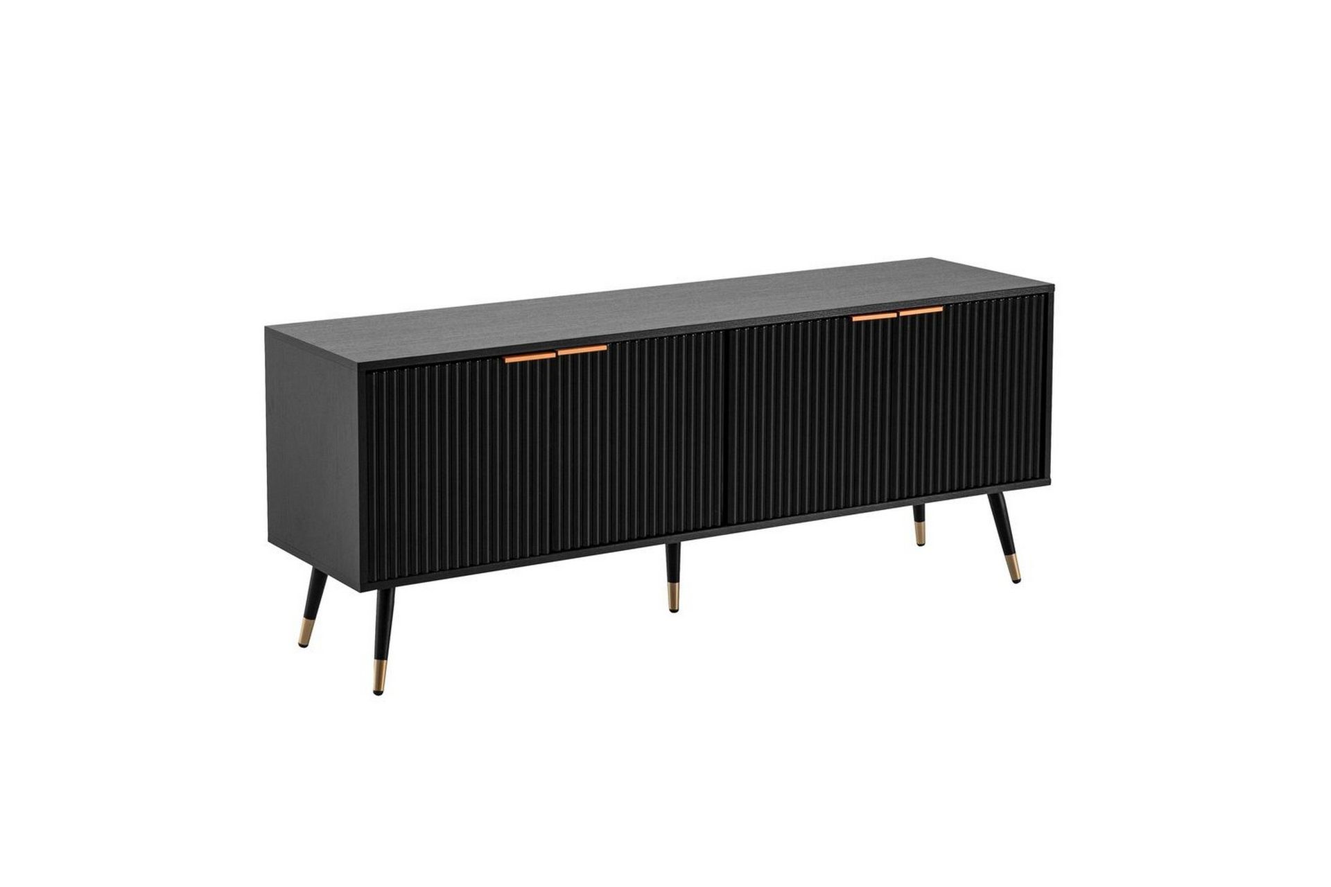 Lavbord Wohnling Sponplate Svart Foliert med 2 Dører Moderne Eik med Metallben -