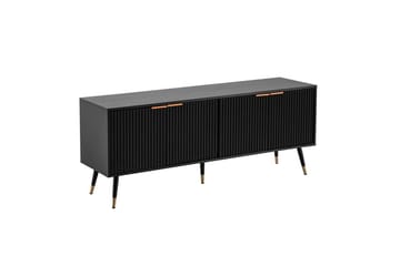 Lavbord Wohnling Sponplate Svart Foliert med 2 Dører Moderne Eik med Metallben - Møbler - Mediamøbel & tv møbel - TV-benk & mediabenk