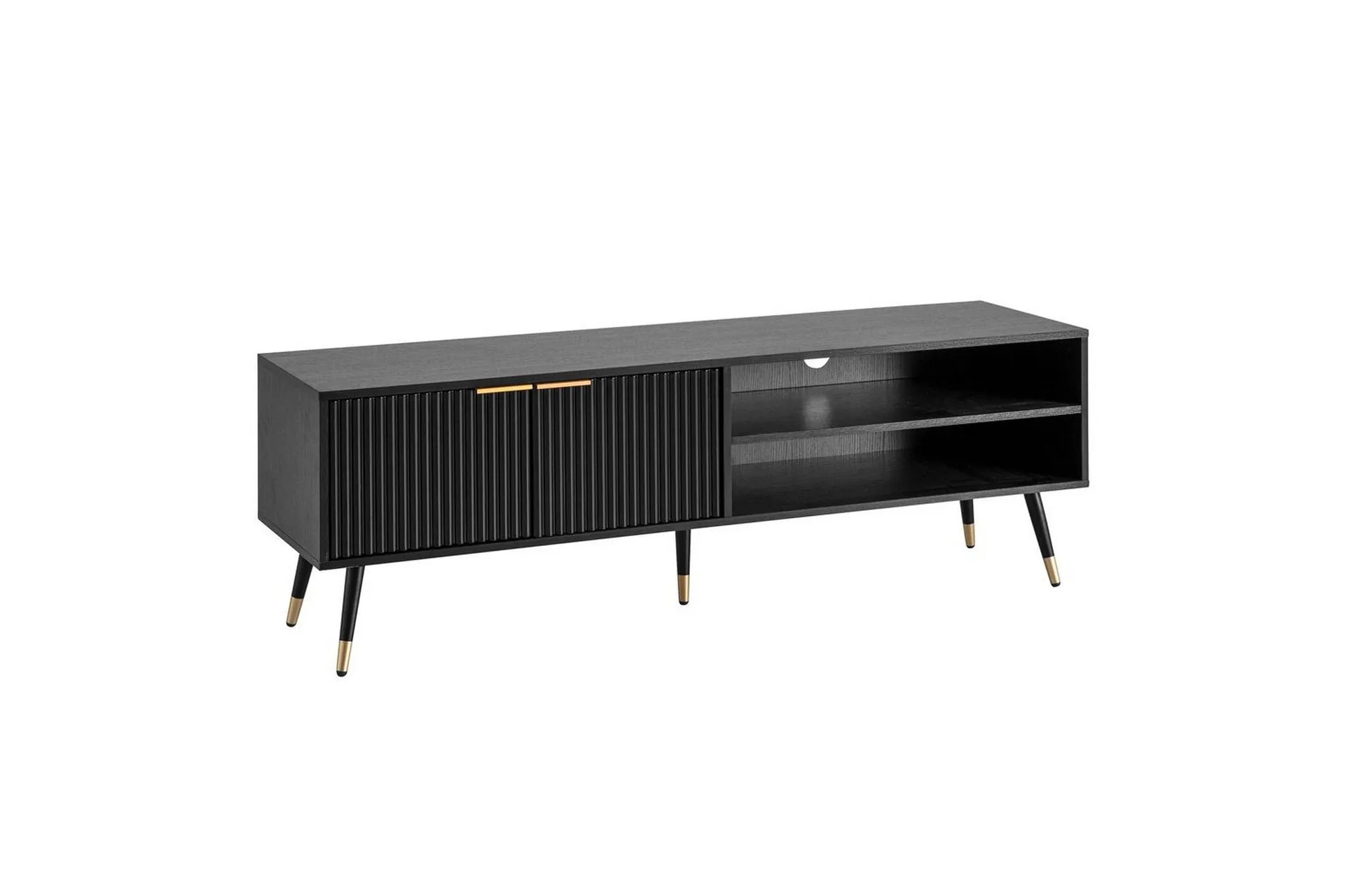 Lavbord Wohnling Sponplate Svart Foliert med 2 Dører Oppbevaringsbrett Moderne -