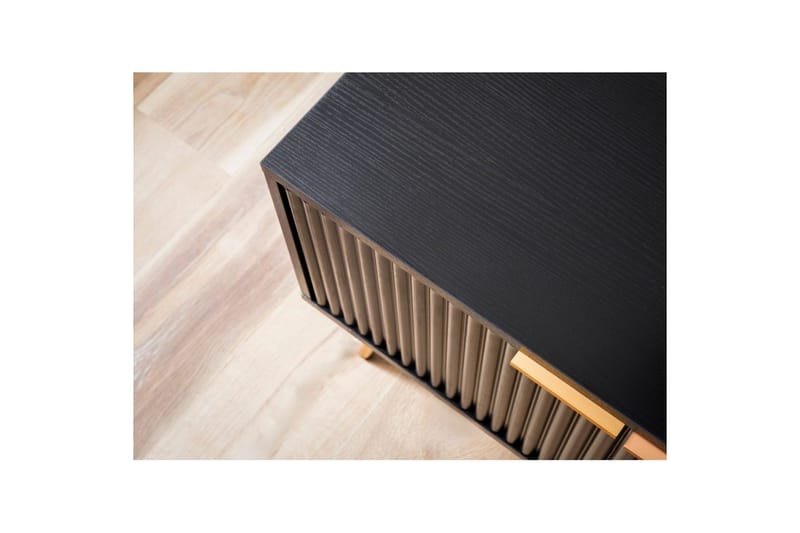 Lavbord Wohnling Sponplate Svart Foliert med 2 Dører Oppbevaringsbrett Moderne - Møbler - Mediamøbel & tv møbel - TV-benk & mediabenk