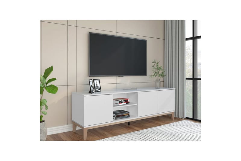 Lavbord Pelle Hvit/Wotan Eik - Hvit/Wotan Eik - Møbler - Mediamøbel & tv møbel - TV-benk & mediabenk