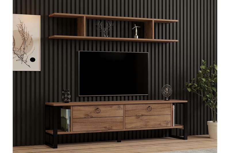 Leluard TV-benk 160 cm - Brun - Møbler - Mediamøbel & tv møbel - TV-benk & mediabenk