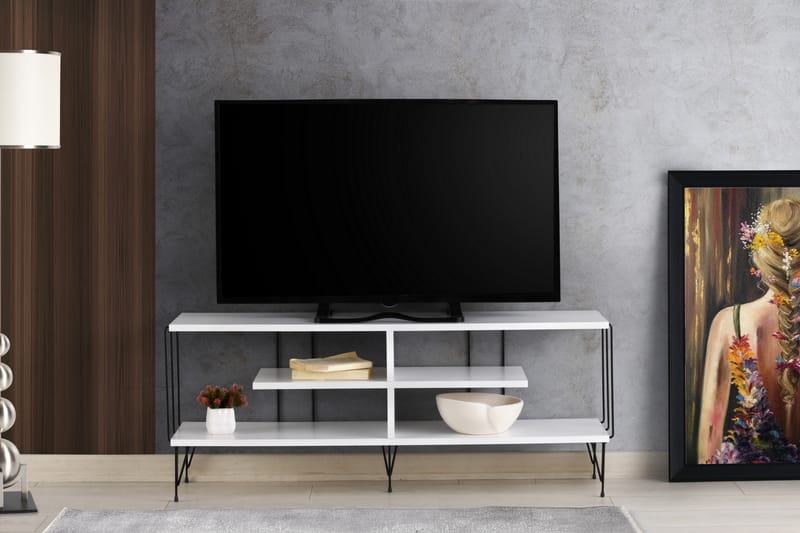 Leopoldis Tv-benk 120 cm - Hvit - TV-benk & mediabenk