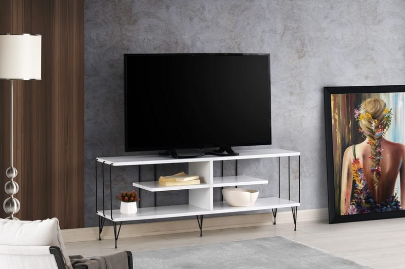 Leopoldis Tv-benk 120 cm - Hvit - TV-benk & mediabenk